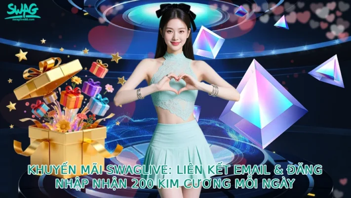 Khuyến Mãi SwagLive: Liên Kết Email & Đăng Nhập Nhận 200 Kim Cương Mỗi Ngày